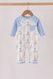 Blue all day adventure pocket romper - Aaria Tees Aaria Tees