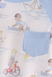 Blue all day adventure pocket romper - Aaria Tees Aaria Tees