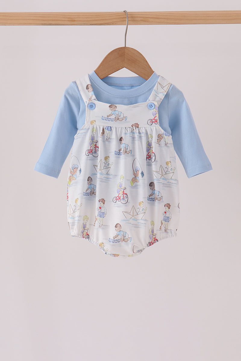 Blue all day adventure 2pc bubble set - Aaria Tees Aaria Tees