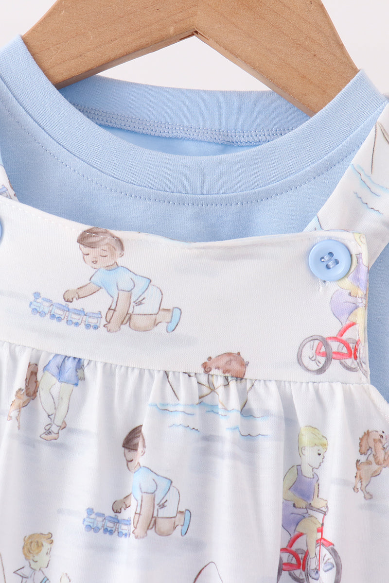 Blue all day adventure 2pc bubble set - Aaria Tees Aaria Tees
