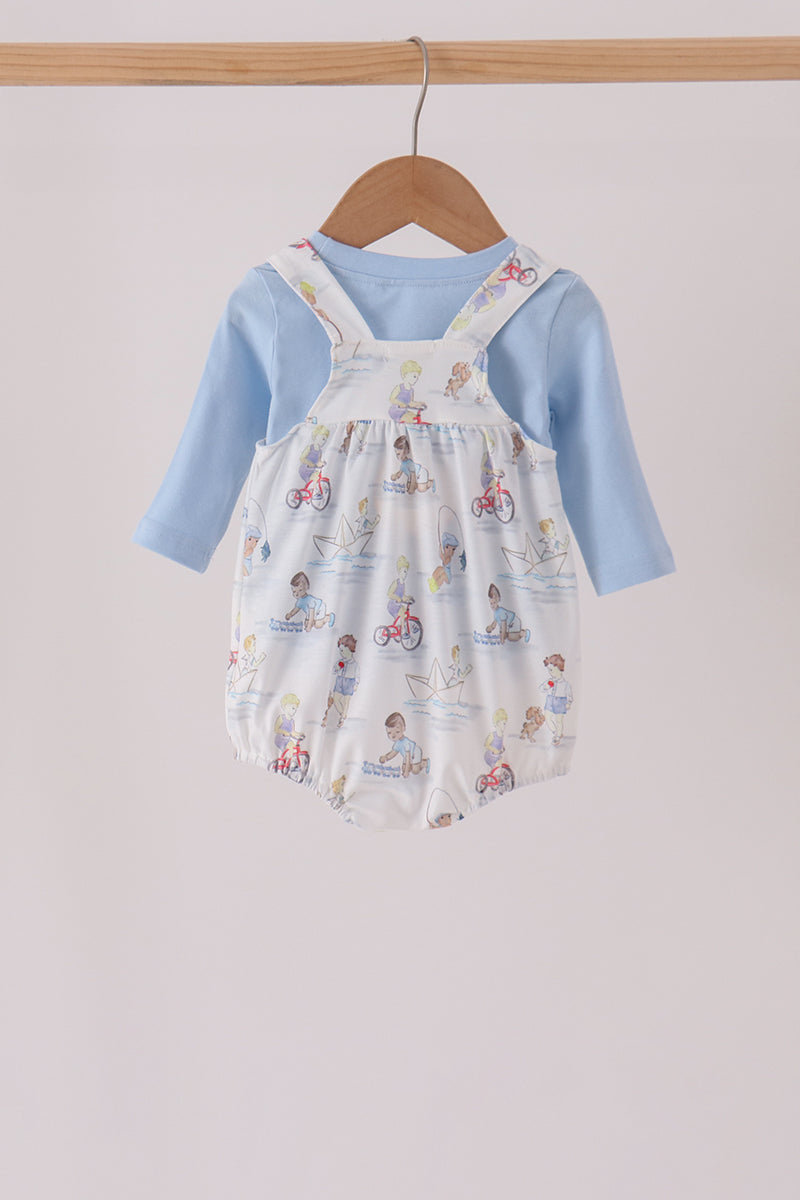 Blue all day adventure 2pc bubble set - Aaria Tees Aaria Tees