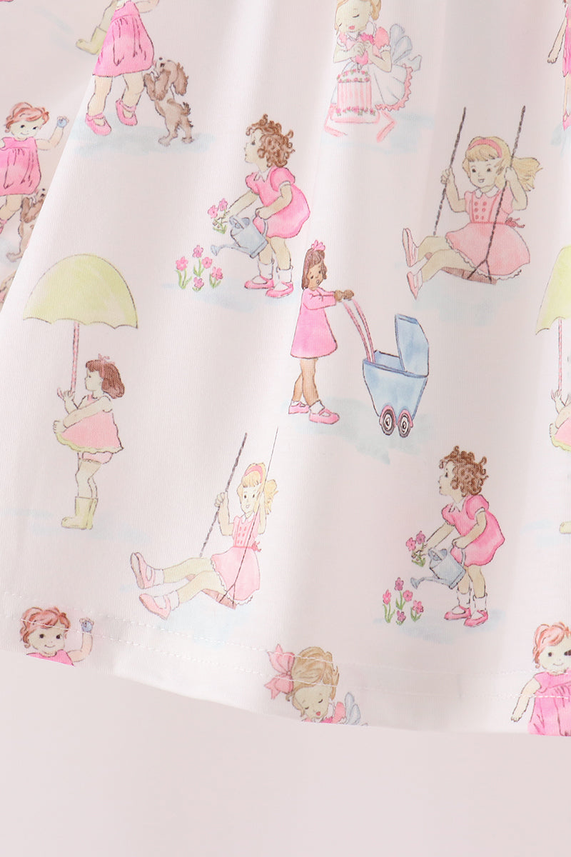 Pink all day adventure ruffle pants set - Aaria Tees Aaria Tees