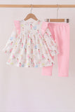 Pink all day adventure ruffle pants set - Aaria Tees Aaria Tees