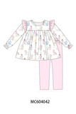 Pink all day adventure ruffle pants set Aaria Tees
