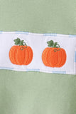Blue Pumpkin Embroidery Gingham pants Set - Aaria Tees Aaria Tees