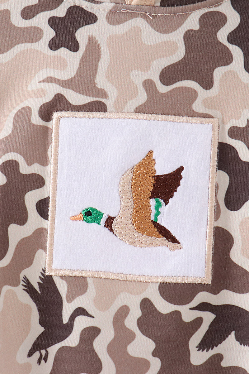 Camouflage duck embroidery hoodie bubble - Aaria Tees Aaria Tees