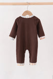 Brown deer applique romper Aaria Tees