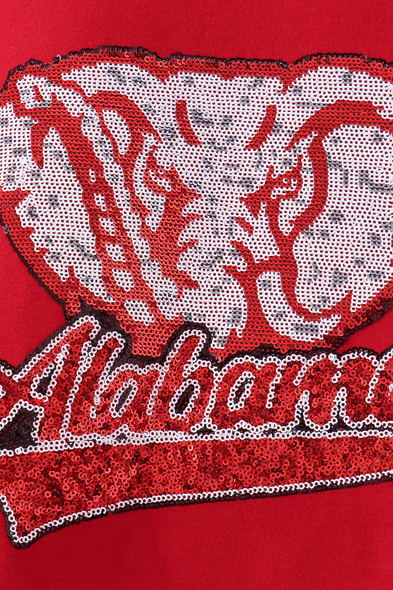 Red Alabama sequin mom top - Aaria Tees Aaria Tees