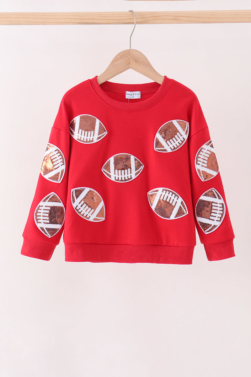Red football sequin mom&me top - Aaria Tees Aaria Tees