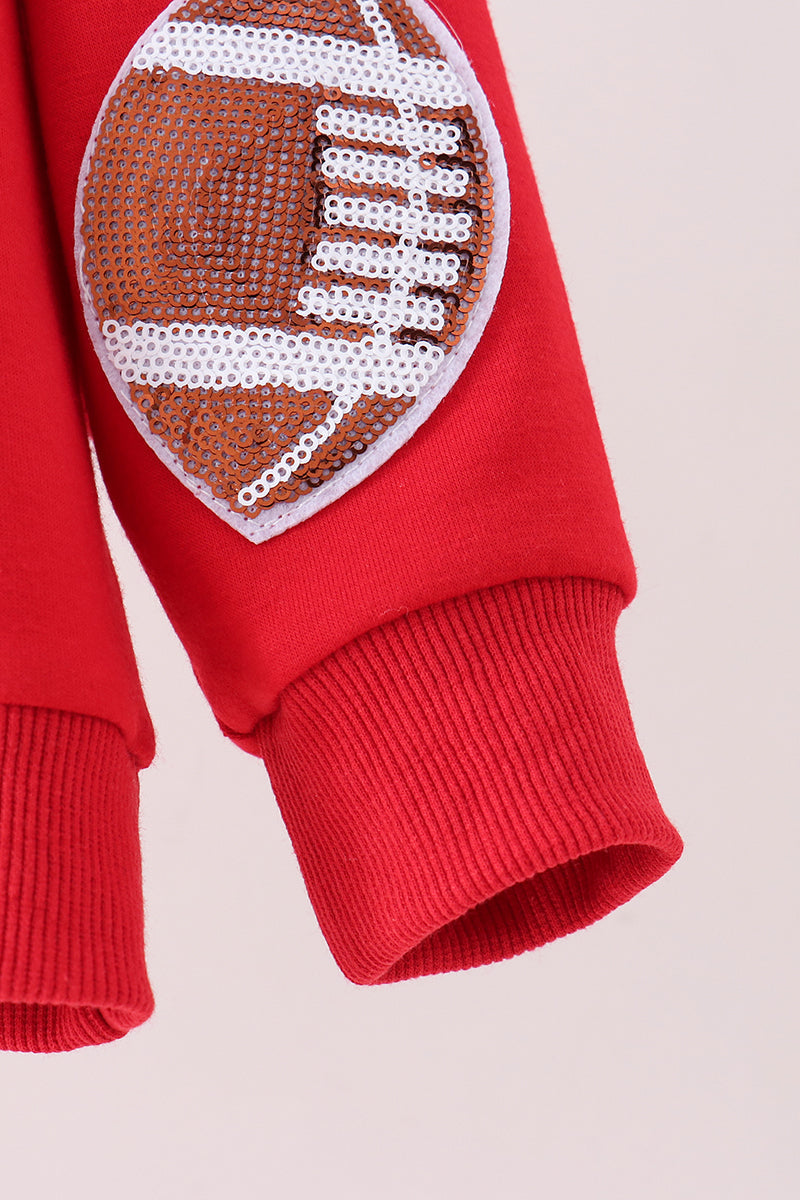 Red football sequin mom&me top - Aaria Tees Aaria Tees