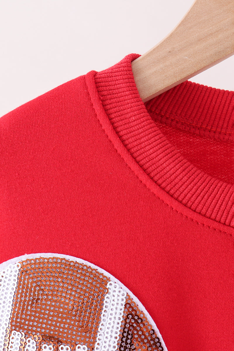 Red football sequin mom&me top - Aaria Tees Aaria Tees