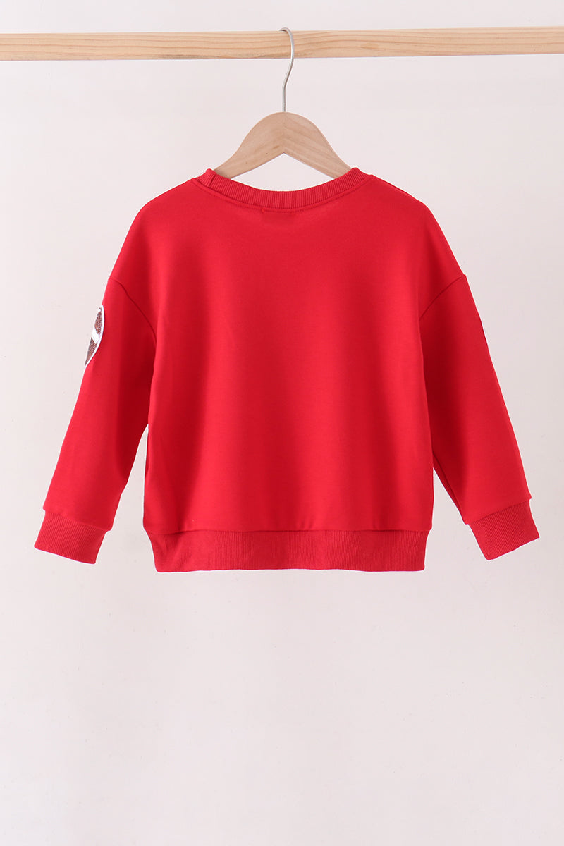 Red football sequin mom&me top - Aaria Tees Aaria Tees