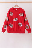 Red football sequin mom&me top - Aaria Tees Aaria Tees