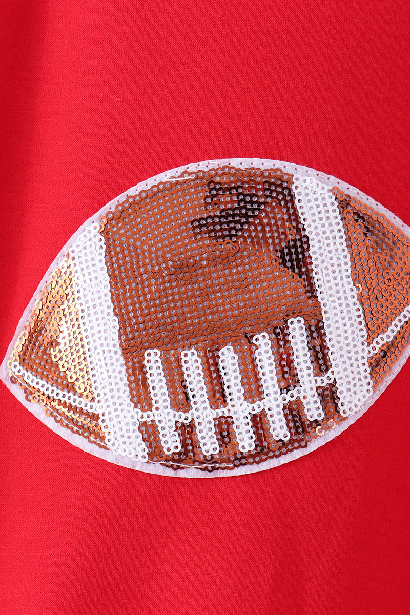 Red football sequin mom&me top - Aaria Tees Aaria Tees