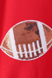 Red football sequin mom&me top - Aaria Tees Aaria Tees