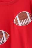 Red football sequin mom&me top - Aaria Tees Aaria Tees
