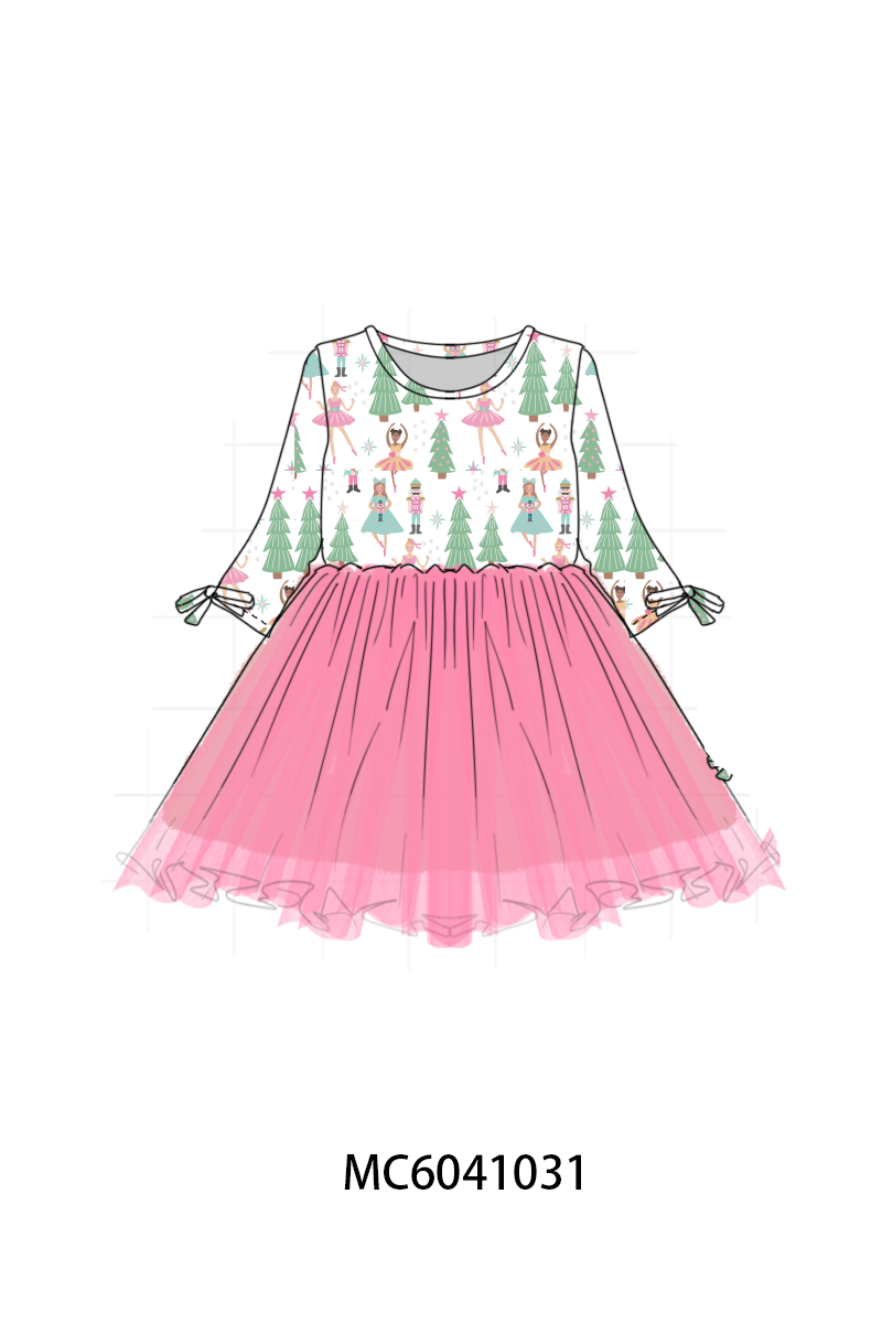 Pink Christmas Tree Tulle Dress - Aaria Tees Aaria Tees