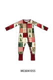 Maroon Checkered Tree Bamboo Romper Aaria Tees