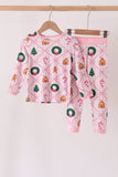 Pink Christmas Tree Bamboo Mom&me Pajama Set Aaria Tees