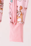 Pink bluey bamboo romper Aaria Tees