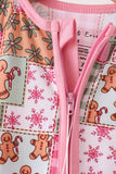Pink Gingerbread Checkered Bamboo Romper Aaria Tees