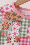 Pink Gingerbread Checkered Bamboo Pajama Set Aaria Tees