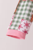 Pink Gingerbread Checkered Bamboo Pajama Set Aaria Tees