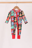 Red christmas bluey bamboo romper Aaria Tees