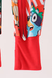 Red christmas bluey bamboo romper Aaria Tees
