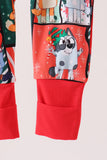 Red christmas bluey bamboo romper Aaria Tees