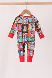 Red christmas bluey bamboo romper Aaria Tees