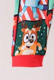 Red christmas bluey bamboo pants set Aaria Tees