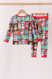 Red christmas bluey bamboo pants set Aaria Tees