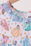 Blue princess ruffle bamboo dress Aaria Tees