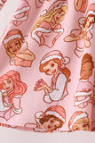Pink princess print bamboo pants set Aaria Tees