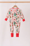 Red christmas toy story ruffle bamboo romper Aaria Tees
