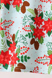 Red Floral Ruffle Bamboo Pajama Set Aaria Tees