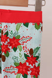 Red Floral Ruffle Bamboo Pajama Set Aaria Tees