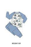 Blue Excavator Bamboo Pajama Set Aaria Tees