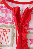 Red Santa Carousel Bamboo Romper Aaria Tees