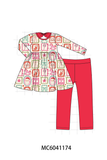 Red Santa Carousel Pajama Set Aaria Tees