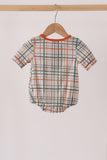 Pumpkin Embroidery Plaid Bubble - Aaria Tees Aaria Tees