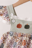 Pumpkin Embroidery Lace Ruffle pants set - Aaria Tees Aaria Tees