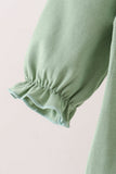 Green duck guack guack embroidery ruffle romper Aaria Tees