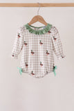 Green Duck Ruffle Gingham Bubble Aaria Tees