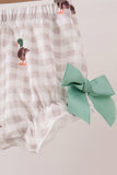 Green Duck guack guack Ruffle Gingham Bloomer Set Aaria Tees