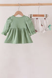 Green Duck guack guack Ruffle Gingham Bloomer Set Aaria Tees