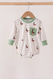 Green Duck Embroidery Gingham Bubble Aaria Tees