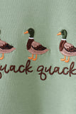 Green Duck guack guack Embroidery Romper Aaria Tees