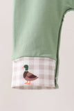 Green Duck guack guack Embroidery Romper Aaria Tees